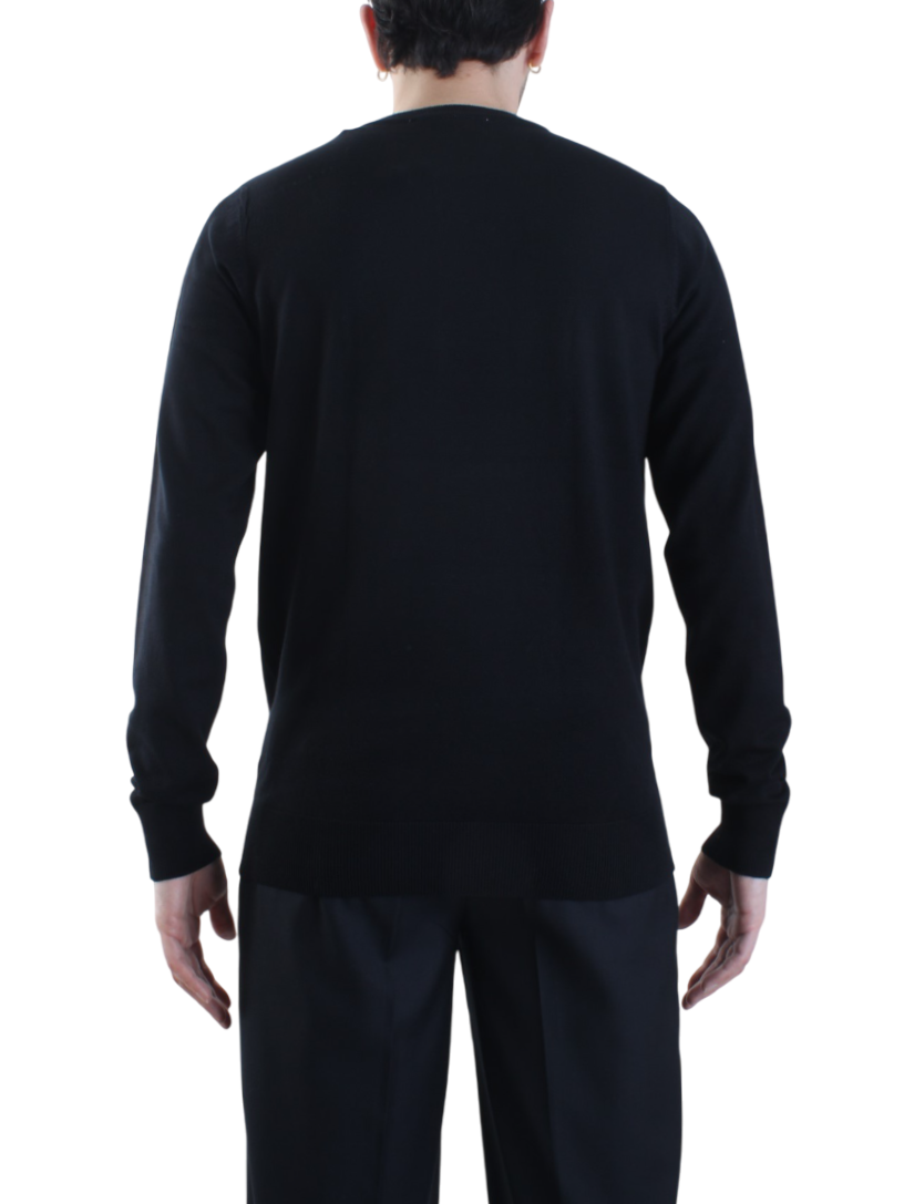 John Richmond maglia girocollo Cealio in misto viscosa nero UMP25013MA BLACK John RICHMOND