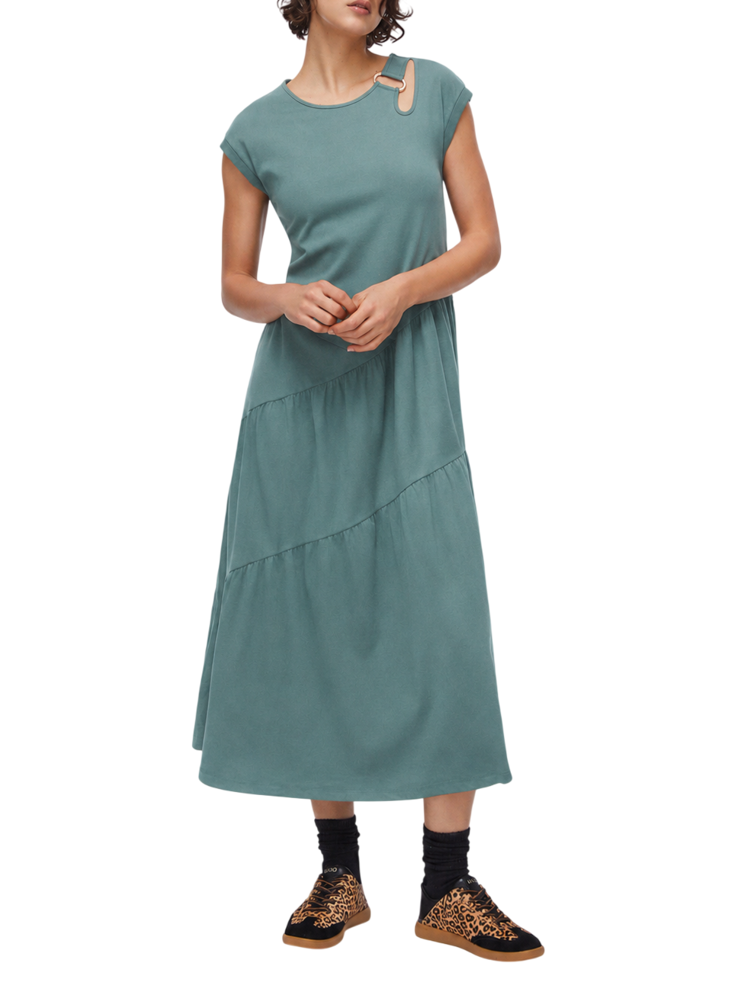 Liu Jo abito lungo in jersey con cut out verde salvia TA6237J3855 76009 LIU JO