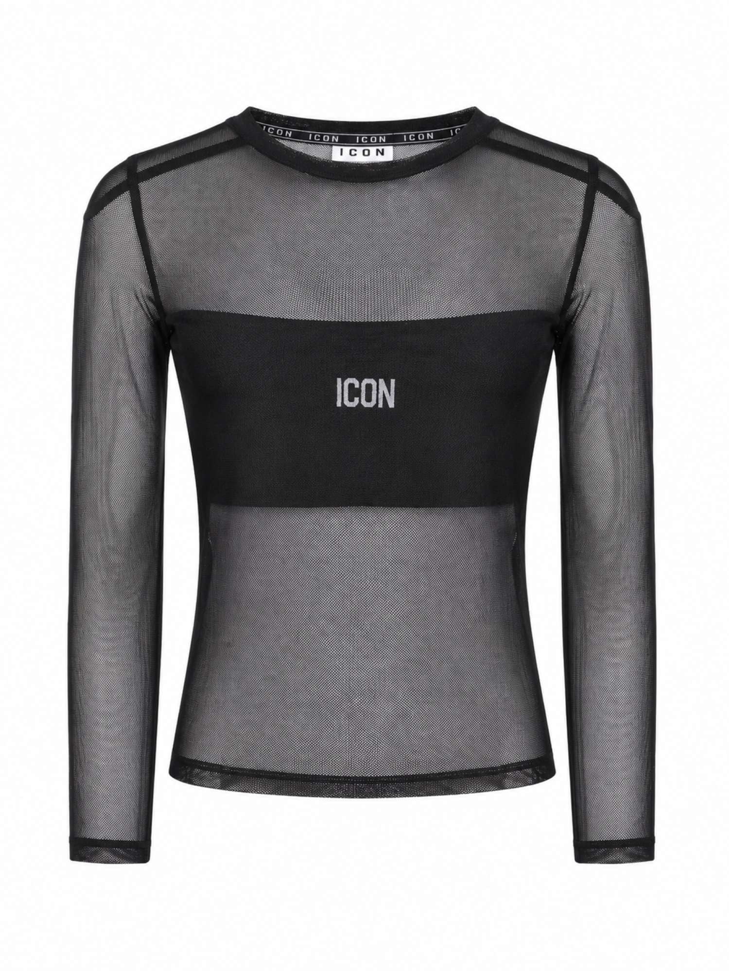 Icon T-shirt manica lunga bambina in tulle nero IGKL001170 9000 ICON