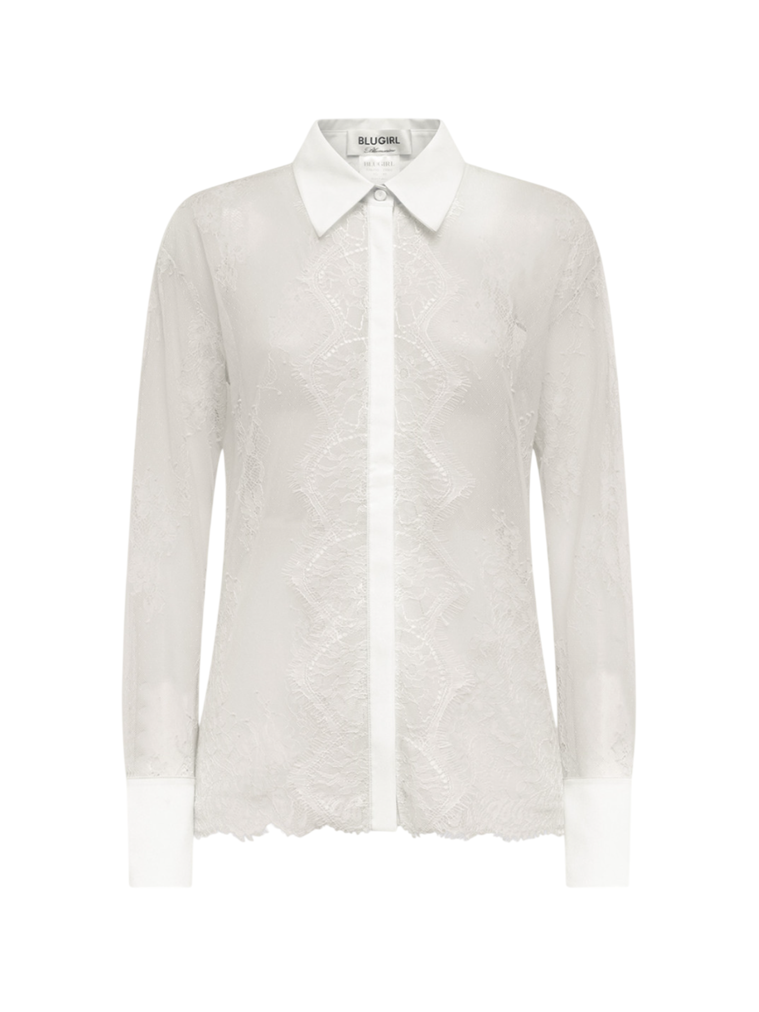 Blugirl camicia in pizzo manica lunga bianco RA6155J3901 X1008 BLUGIRL