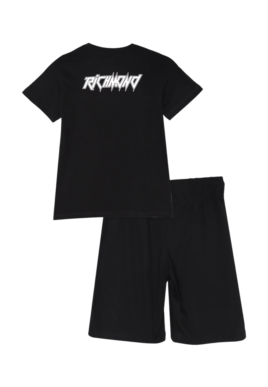 John Richmond completo in jersey T-shirt e bermuda nero RBP25134CJ BLACK John RICHMOND