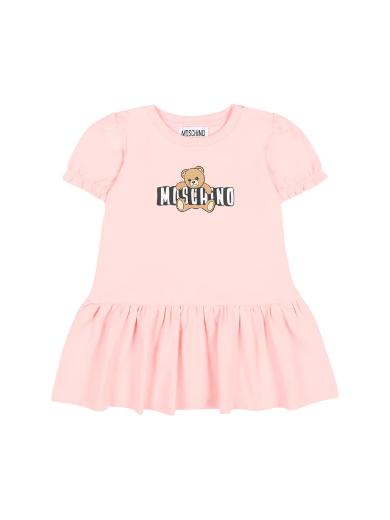 Moschino abito neonata con balza stampa orsetto rosa MAV0C7-LBA00 50209 MOSCHINO