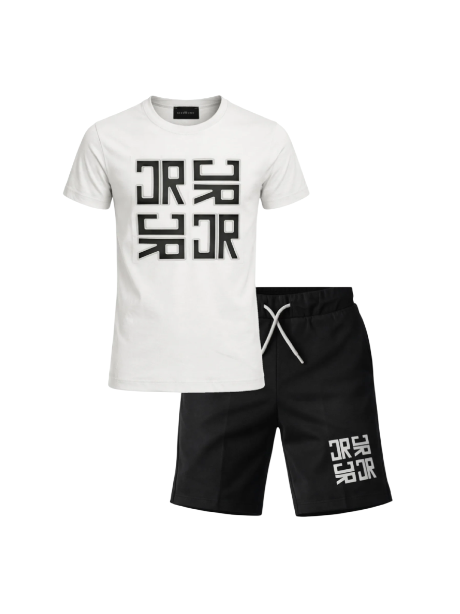 John Richmond completo bambino T-shirt e bermuda con logo grigio nero RBP26007CJ BLUE VAPOR-BLACK John RICHMOND