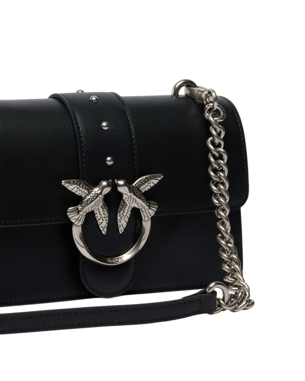 Pinko borsa a tracolla Love Bag One Mini nero argento 105856-A0F1 Z99O PINKO