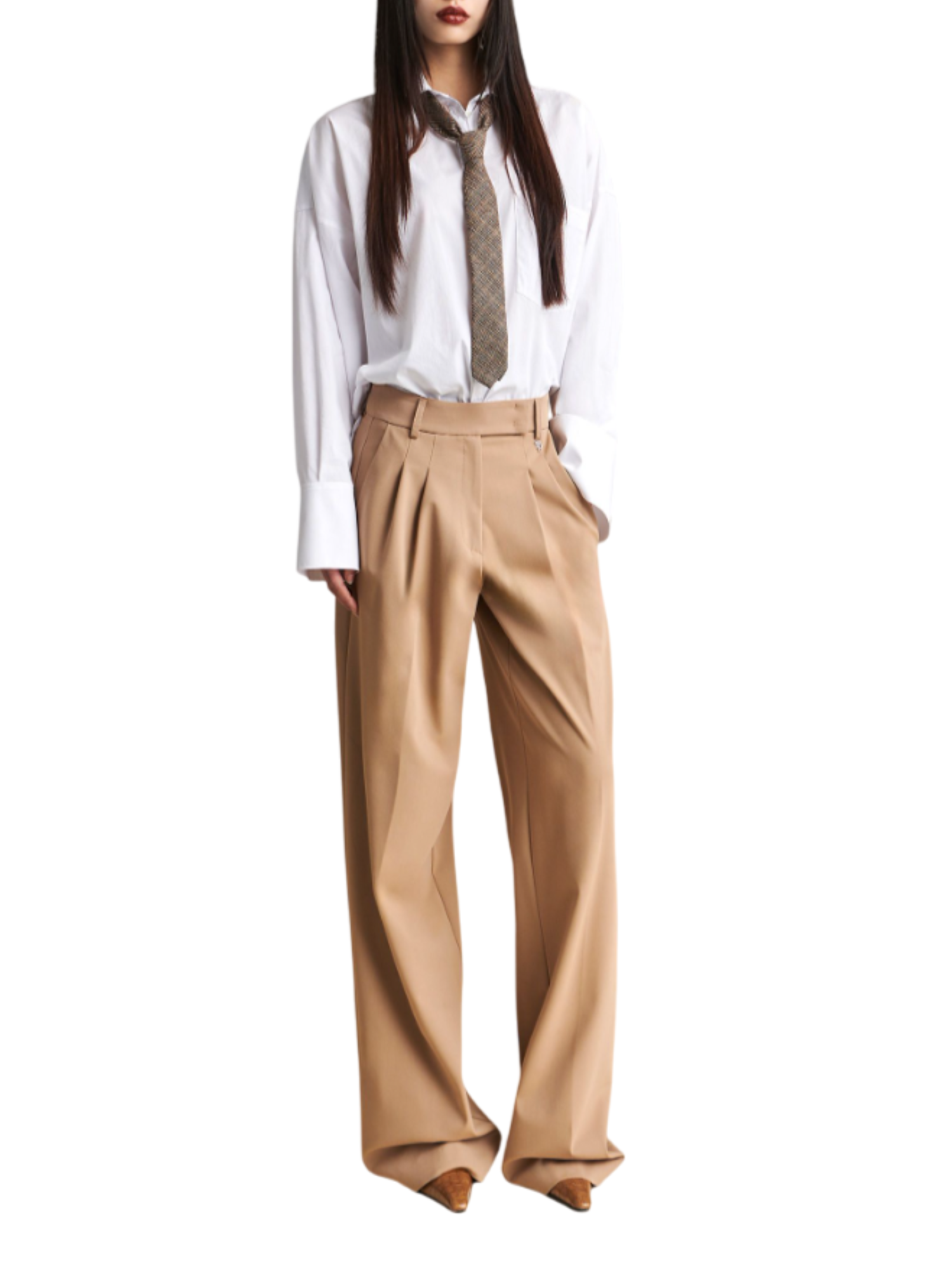 Aniye By pantaloni Baggy Linda con pinces beige 181176 01086 ANIYE BY
