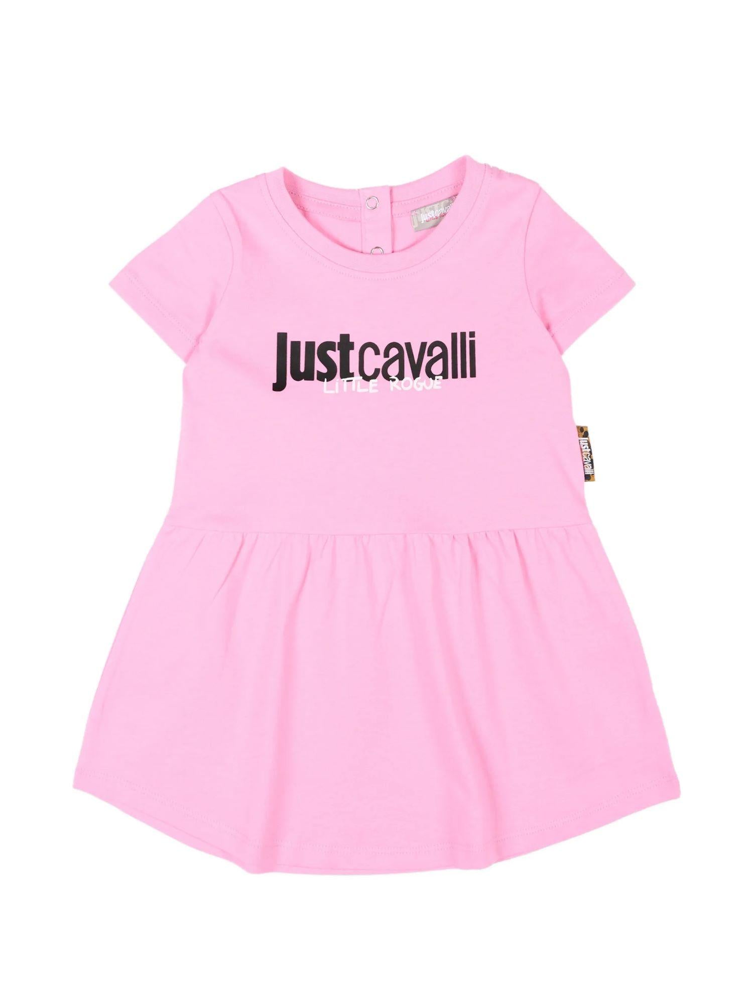 Just Cavalli abito neonata Akkay con logo rosa JIP26026VE PINK BEGONIA JUST CAVALLI