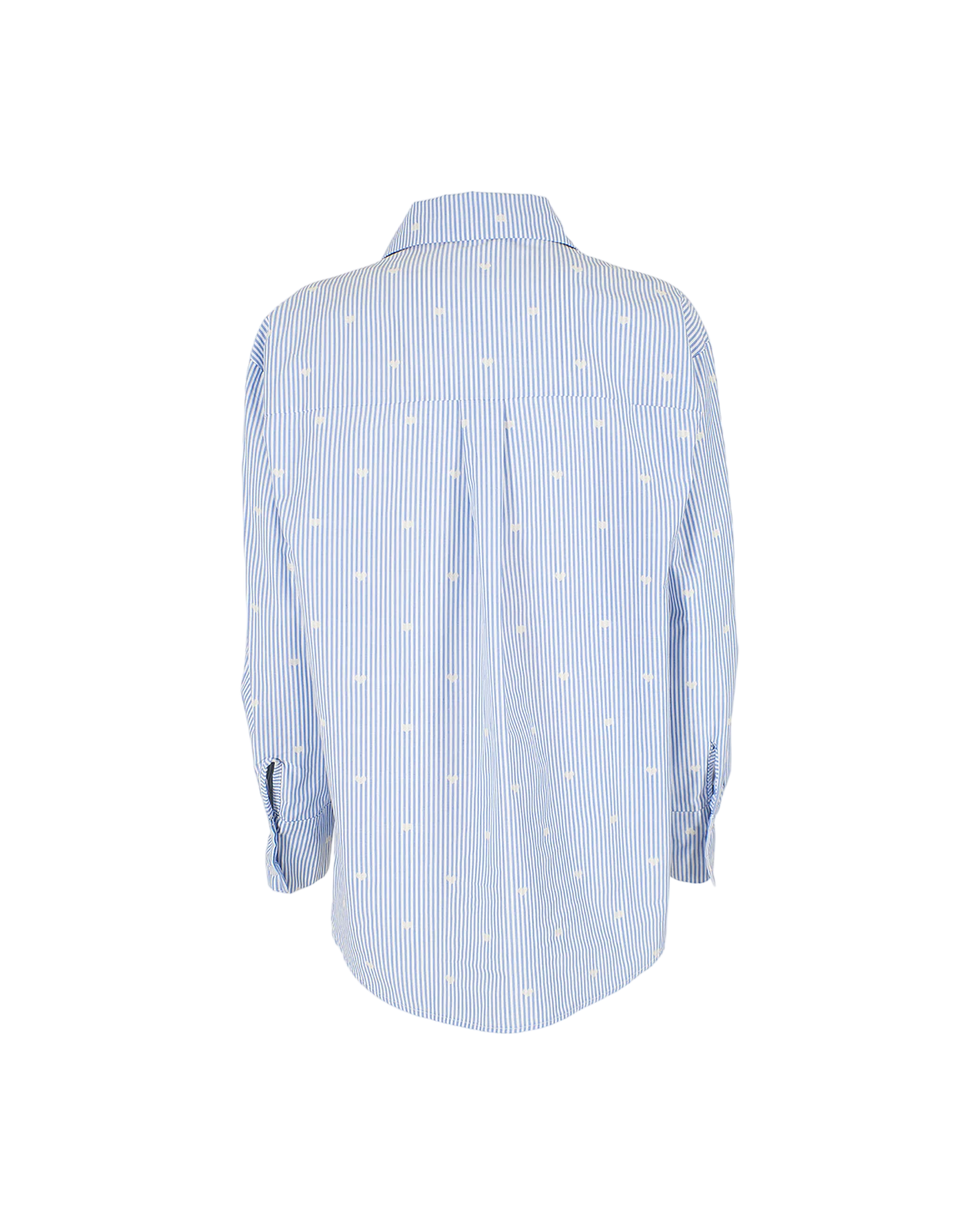 Yes Zee camicia donna a righe con cuoricini celeste bianco C418-Y400 2713 YES-ZEE