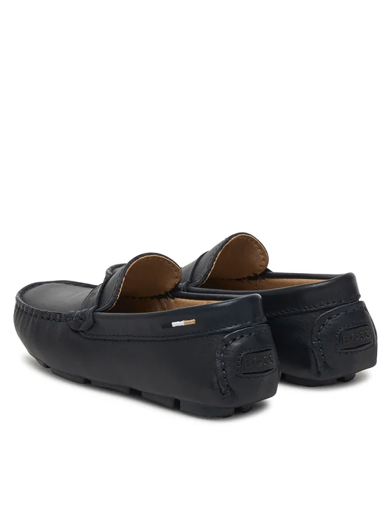 Boss mocassini bambino in pelle blu J52808 BLU ELETTRICO BOSS