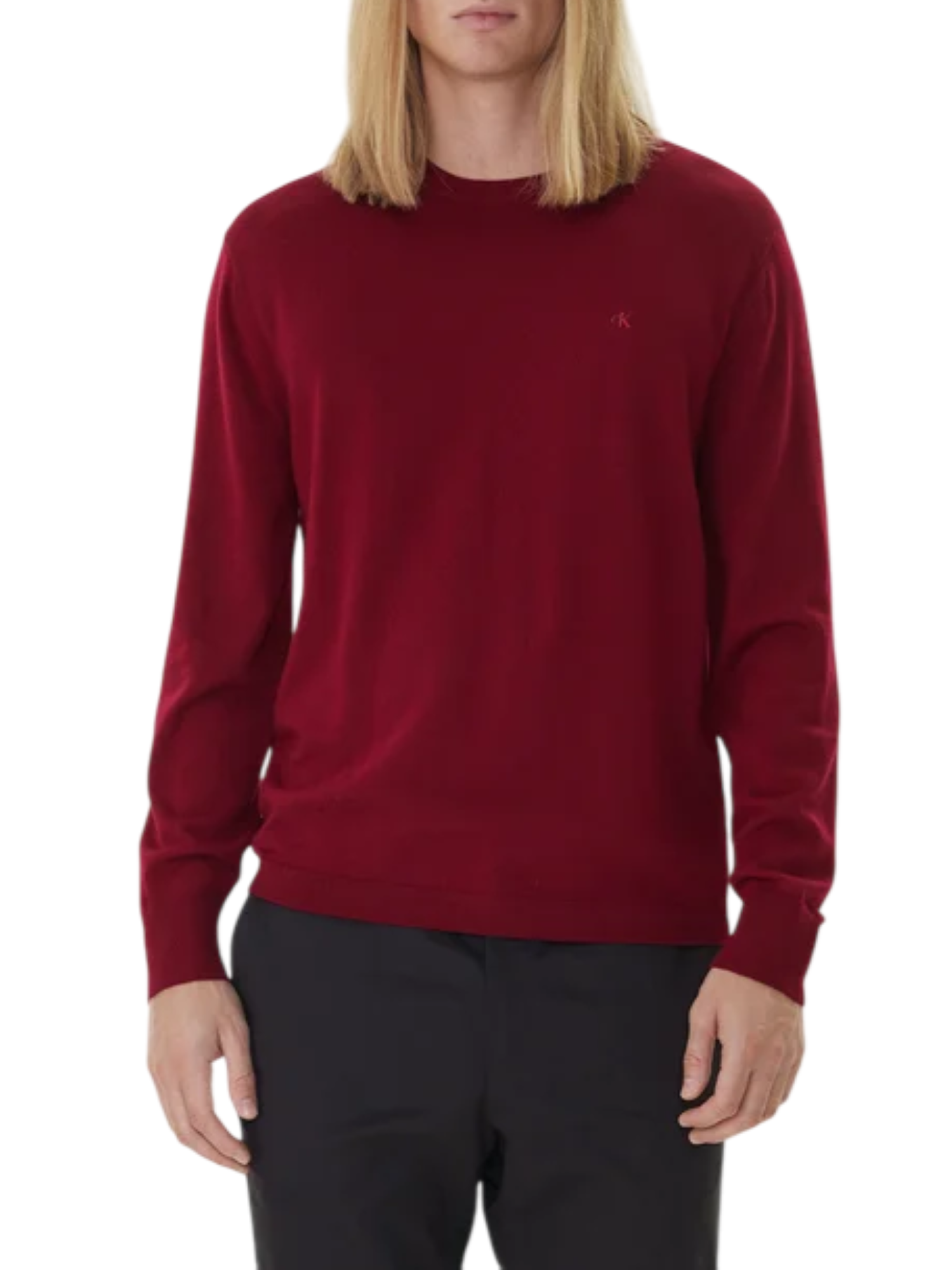 Calvin Klein maglia uomo in lana Merinos bordeaux LV04LB305G VAQ Calvin Klein