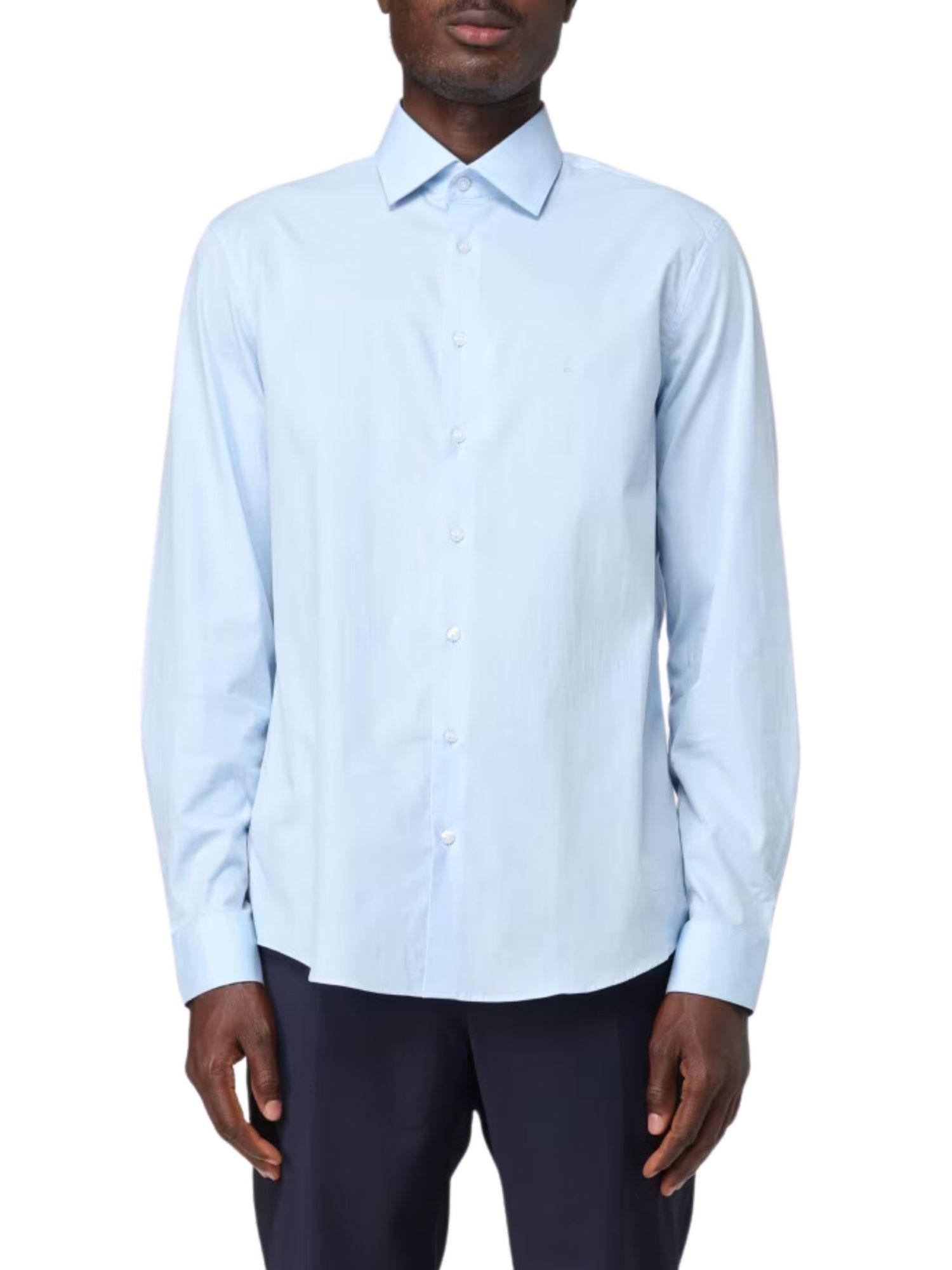Calvin Klein camicia manica lunga in cotone celeste K10K109509 C1S Calvin Klein