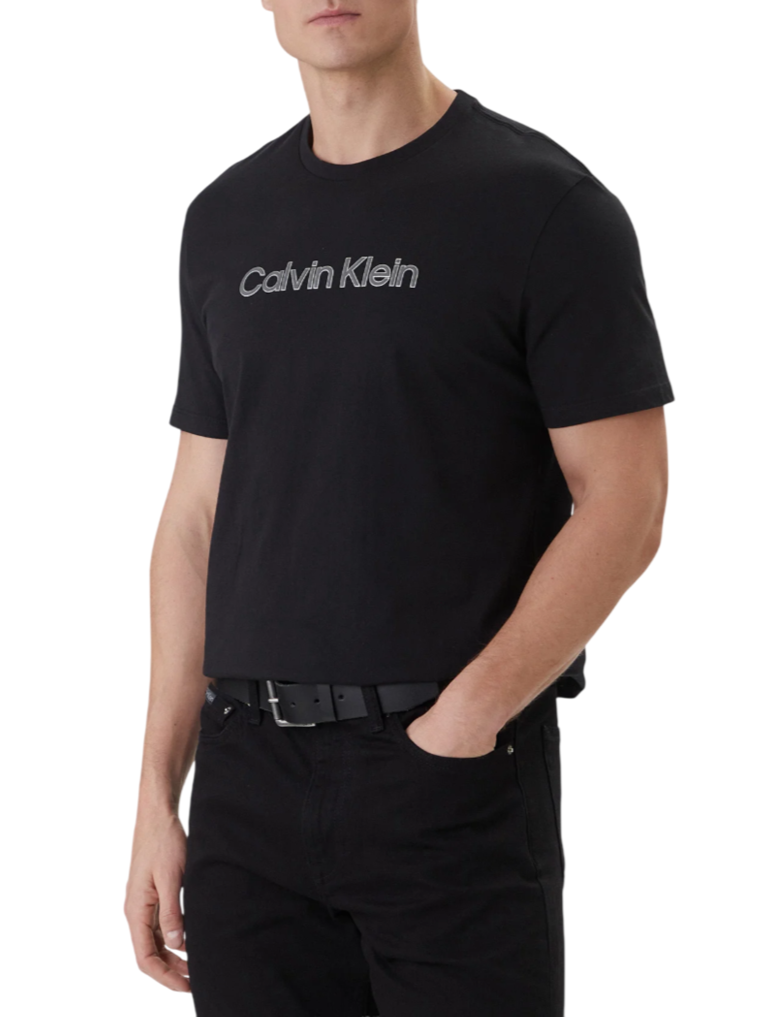 Calvin Klein T-shirt manica corta uomo con logo nero LV04LF809G UB1 Calvin Klein