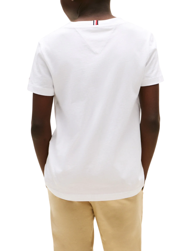 Tommy Hilfiger T-shirt manica corta con bandierina iconica bianco KB0KB09725 YBR Tommy Hilfiger