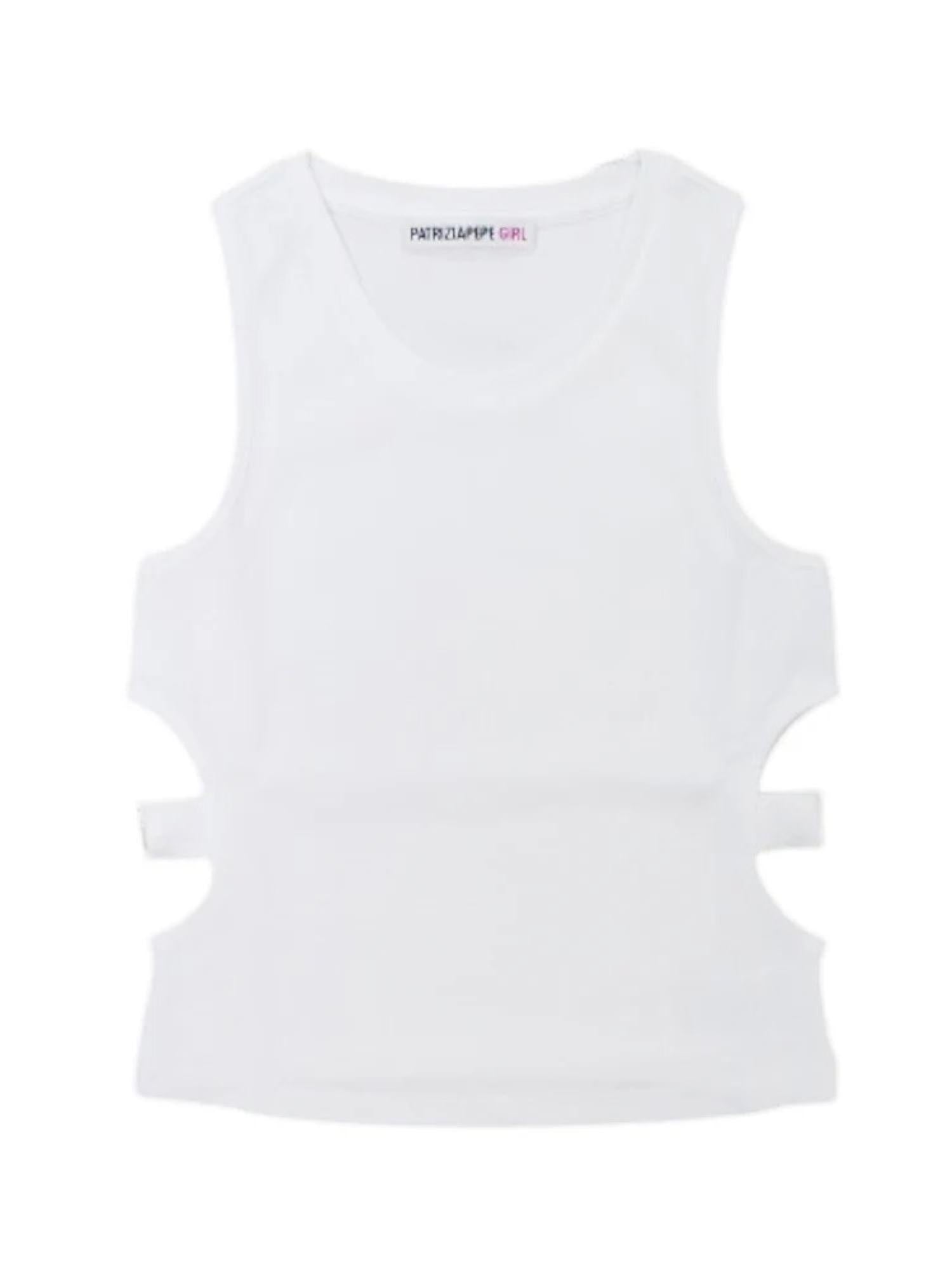 Patrizia Pepe top a costine con cut out bianco 7M0894-J267 W103 PATRIZIA PEPE