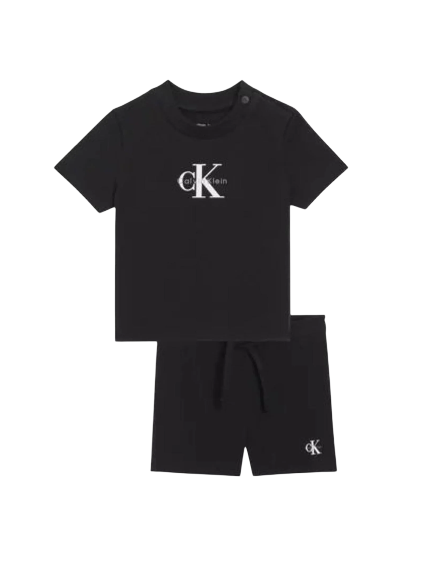 Calvin Klein Jeans completo estivo neonato T-shirt e shorts nero LVCKSJI09B BEH Calvin Klein Jeans