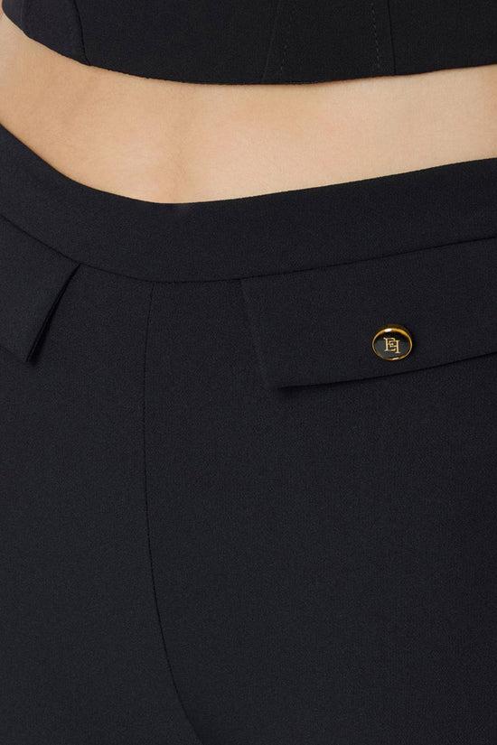 Elisabetta Franchi pantaloni slim in crepe nero PA12056E2 110 ELISABETTA FRANCHI