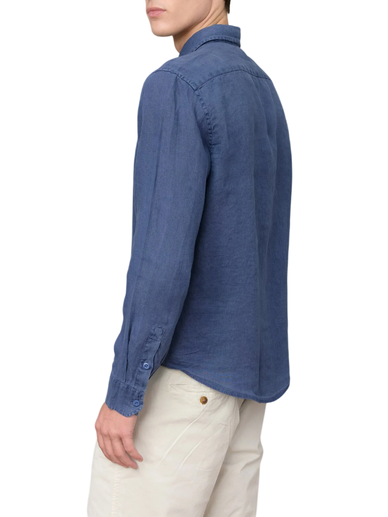 Blauer camicia uomo manica lunga in lino blu 26SBLUS01128-007453 890 BLAUER
