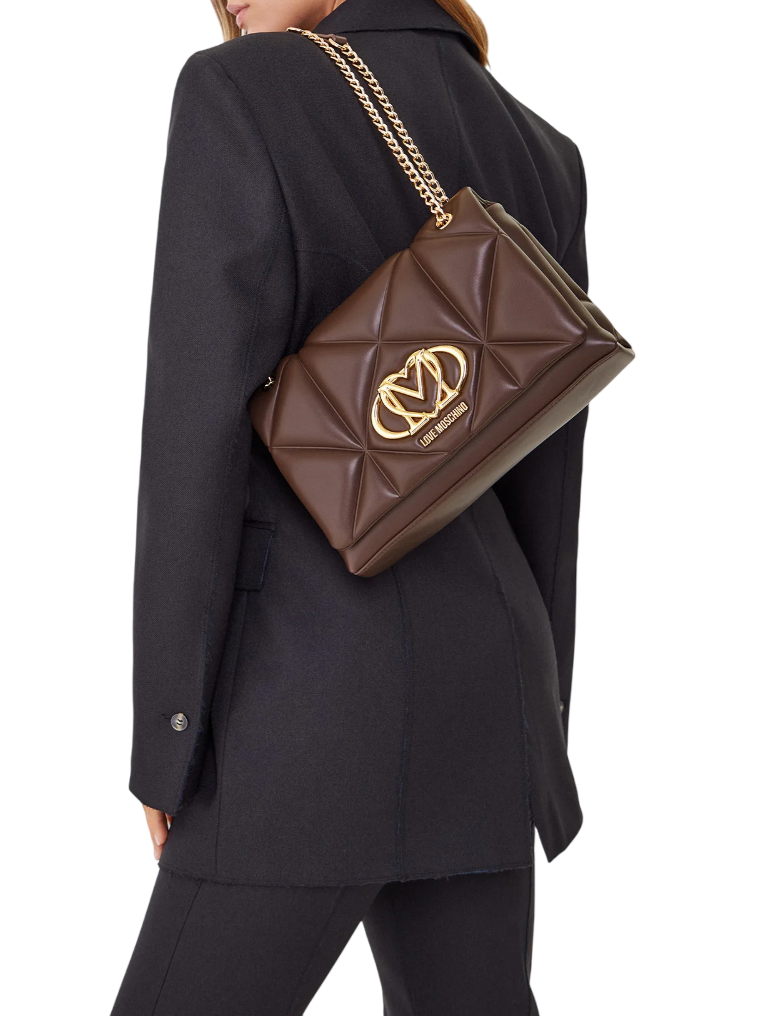 Love Moschino borsa a spalla in ecopelle trapuntata marrone JC4041PP0N-LC0 313 MOSCHINO LOVE