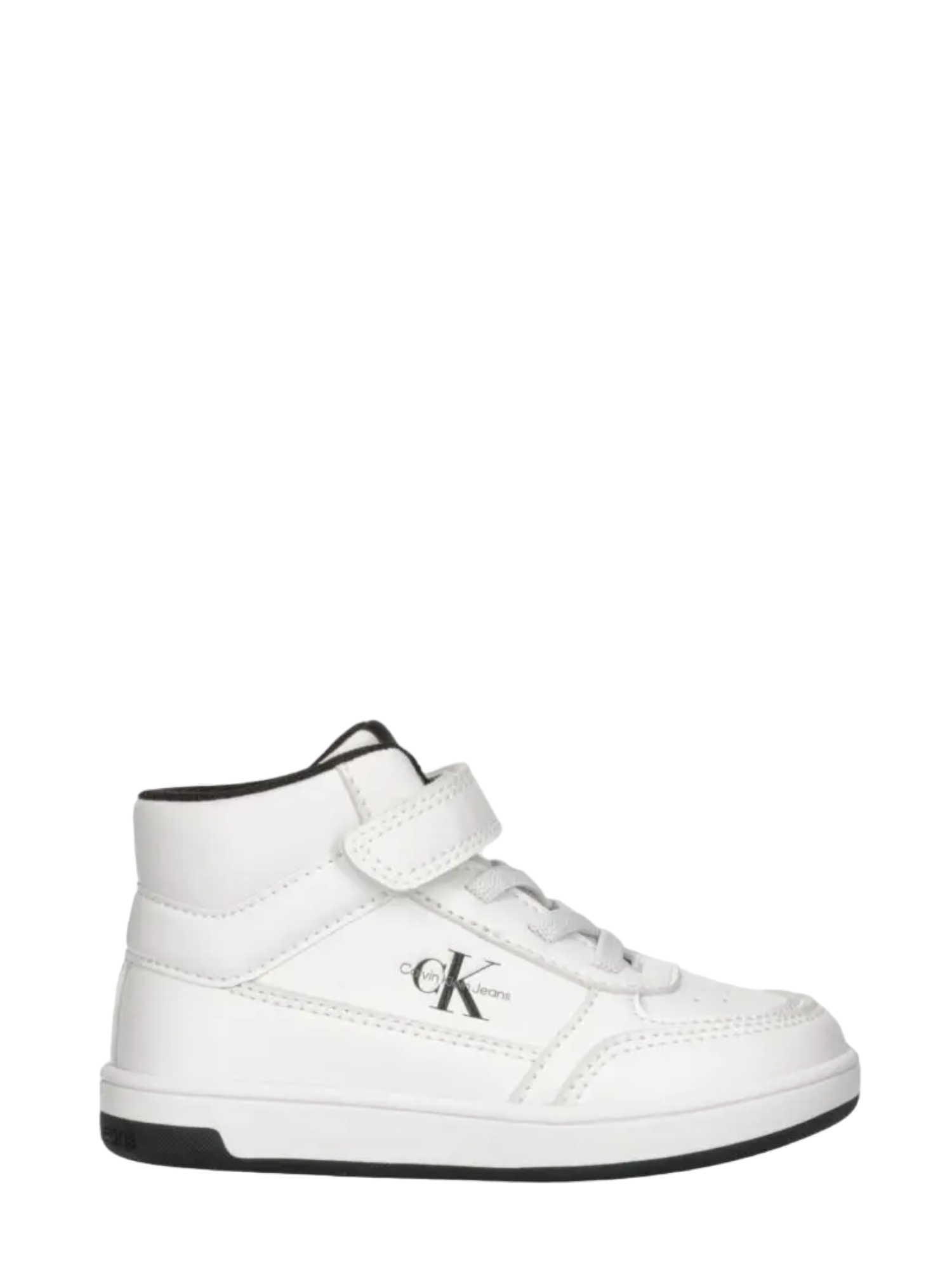 Calvin Klein Jeans sneakers alta in ecopelle con velcro e lacci bianco V1X9-81049-1355 100 Calvin Klein Footwear