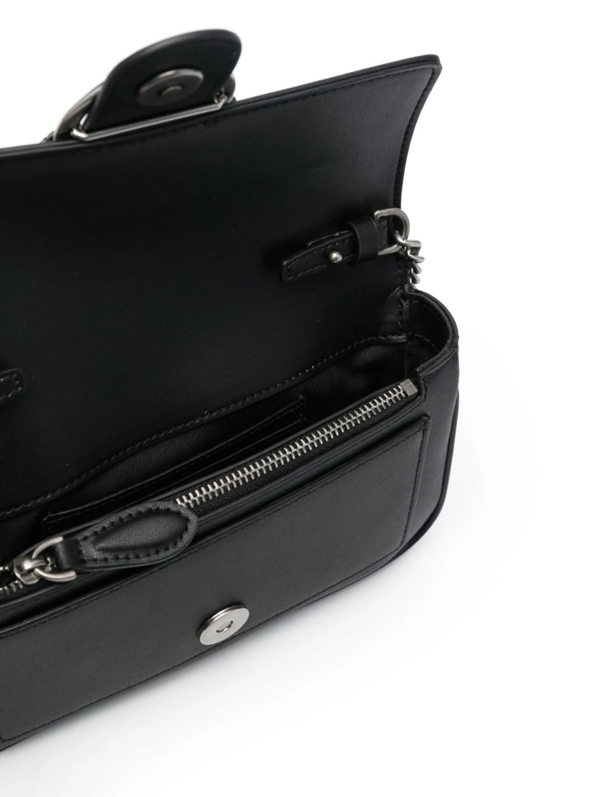 Pinko borsa a tracolla Love One Pocket in pelle con borchie nero argento 100061-A0F1 Z99O PINKO
