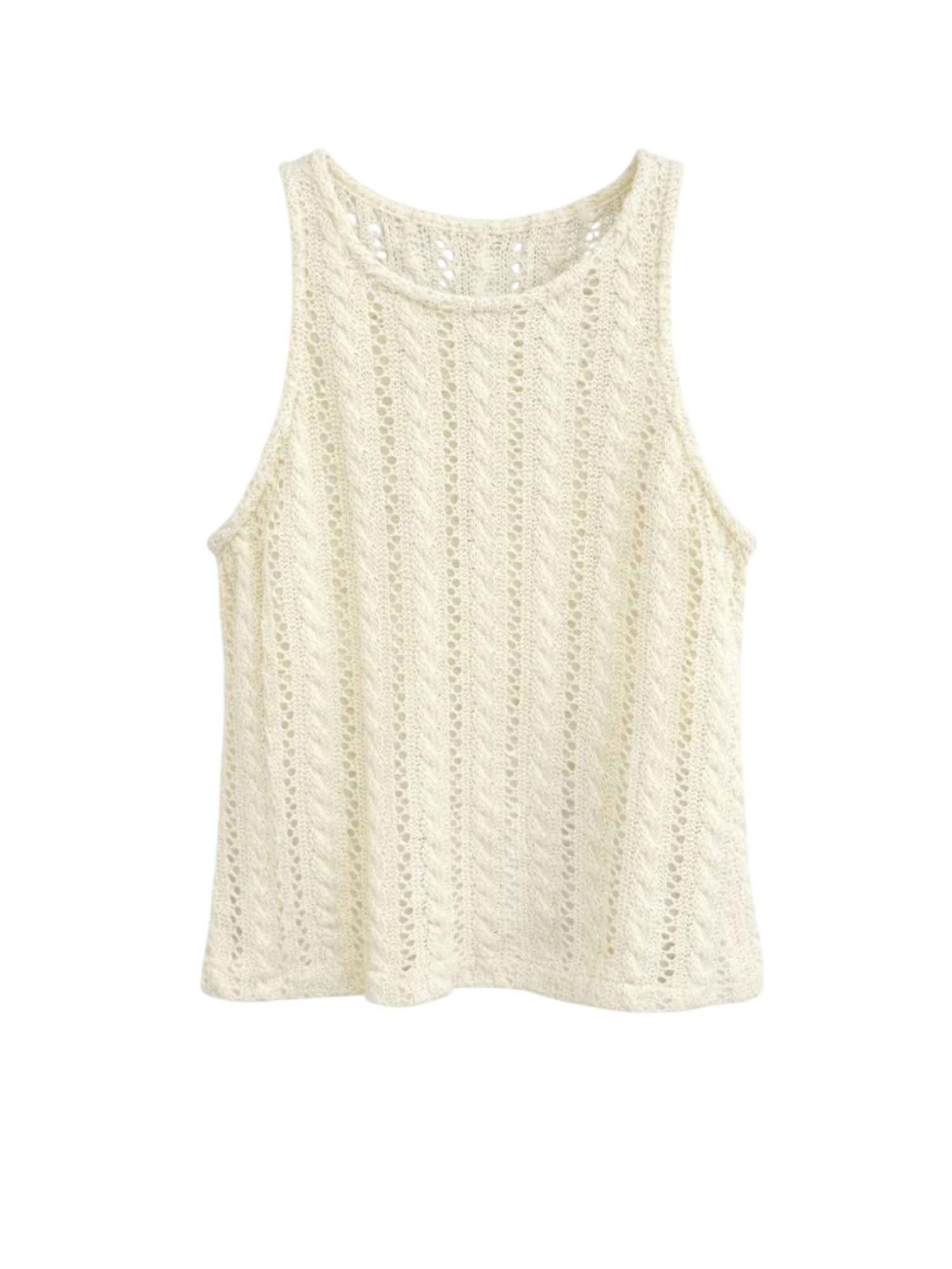 Disclaimer canotta bambina in maglia crochet panna 58933 LATTE DISCLAIMER