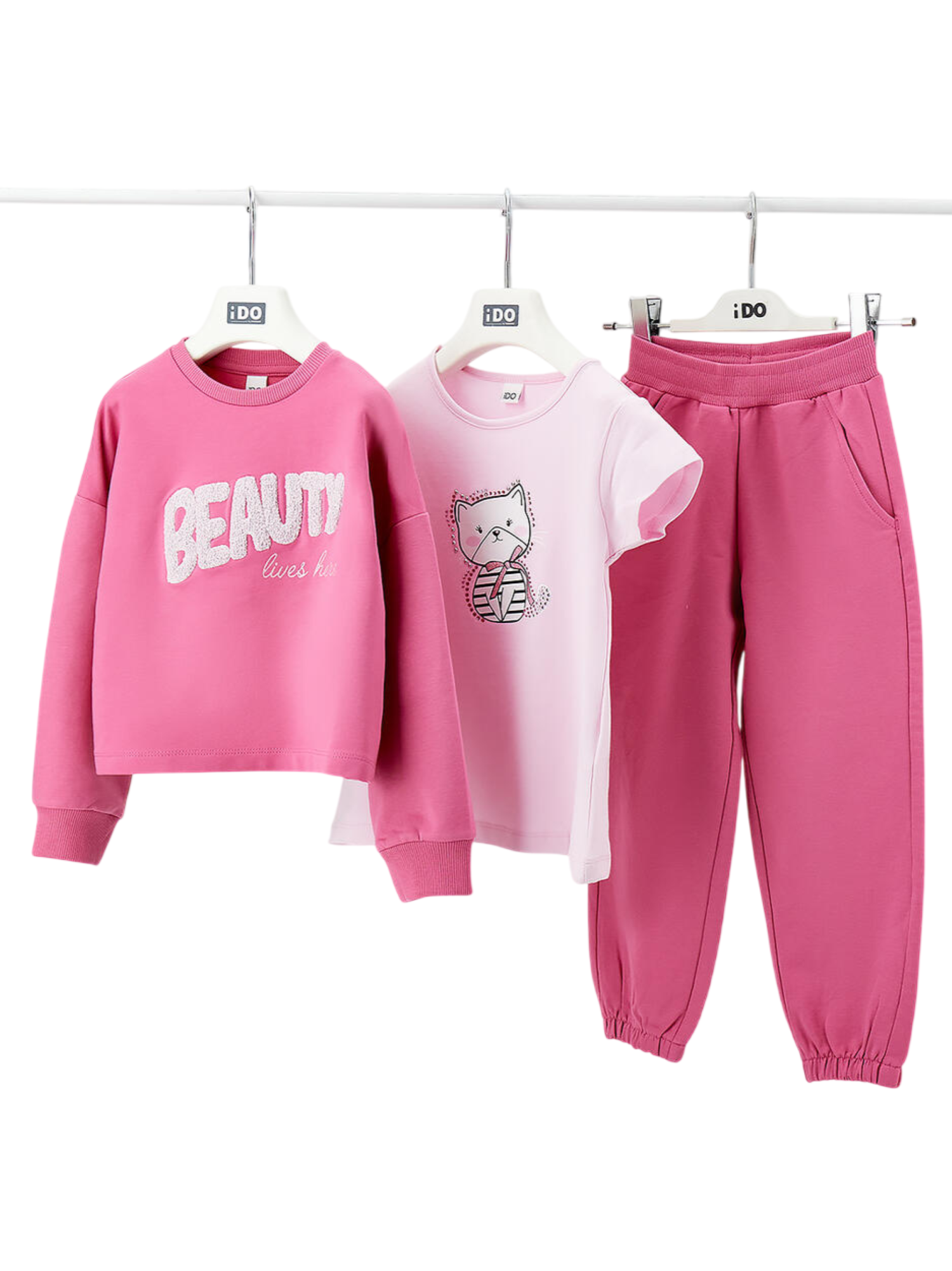 iDo completo sportivo bambina con T-shirt fucsia rosa 4G306 2417 iDO