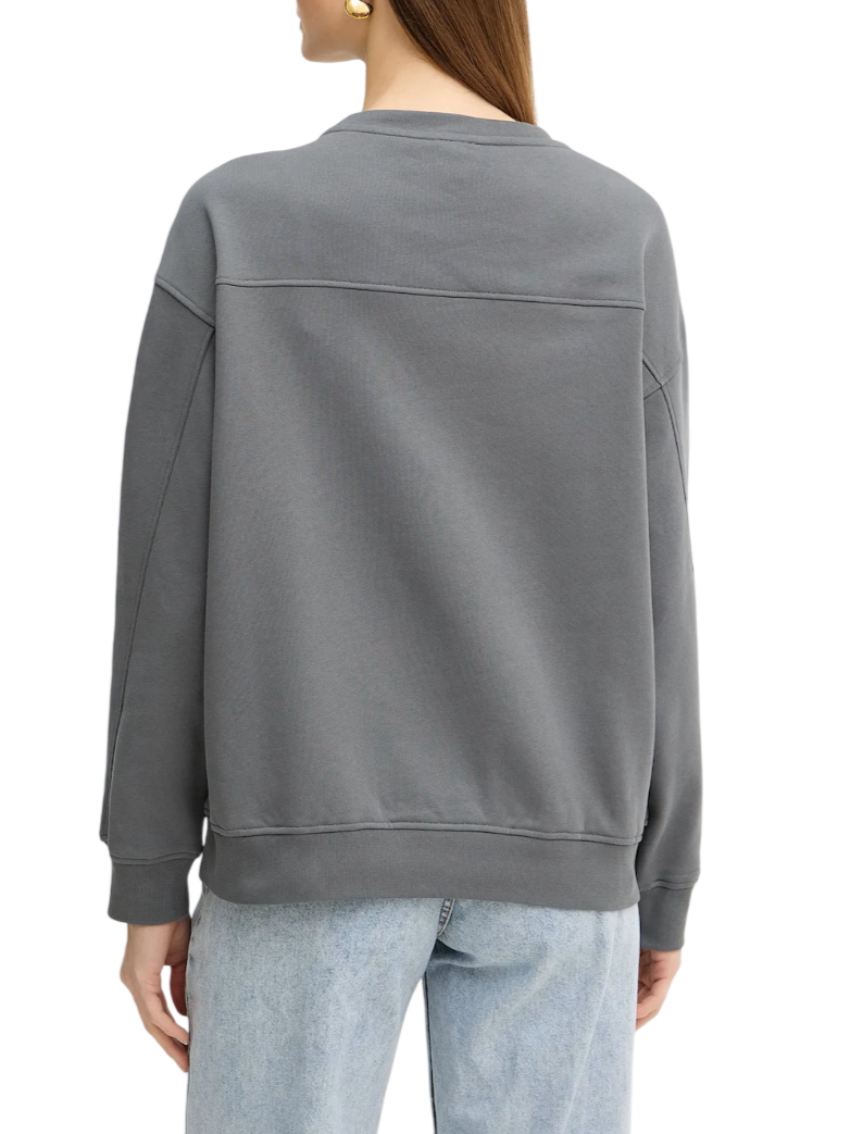 Pinko felpa Nelly con ricamo Love Birds gioiello grigio 100534-A33G K10 PINKO