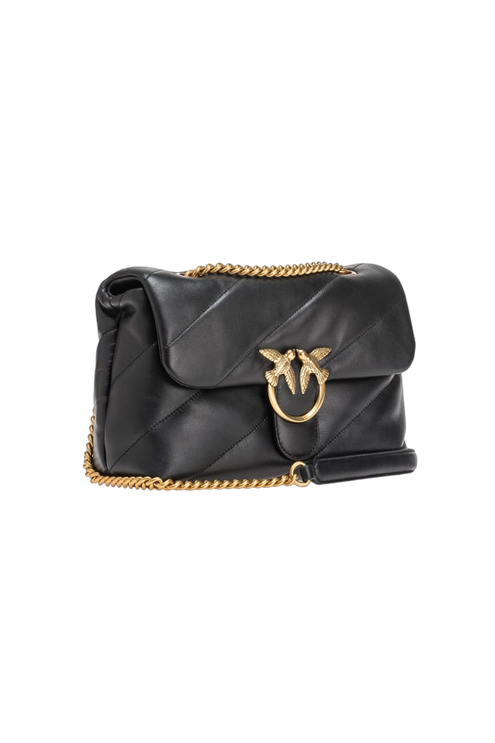 Pinko borsa Love Bag Puff Classic in pelle trapuntata nero oro 100038-A0F2 Z99Q PINKO