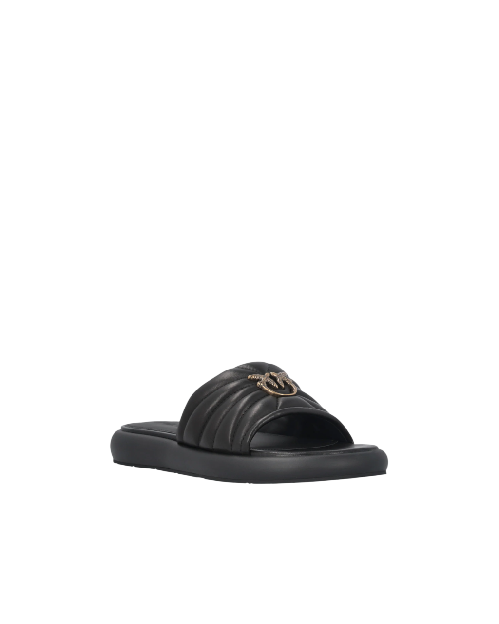 Pinko ciabatte Fiona in pelle con logo nero SD0525P003 Z99 PINKO