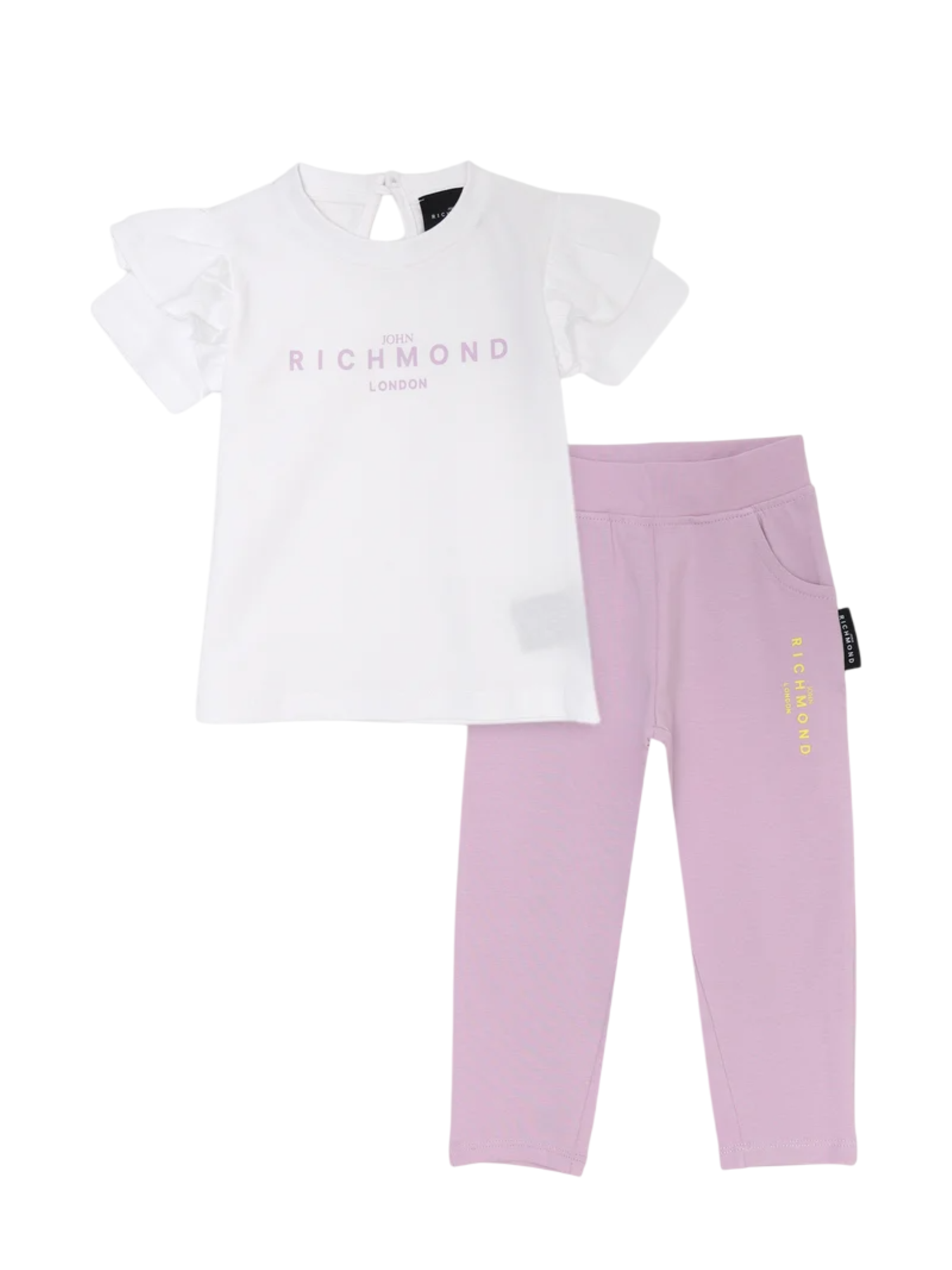 John Richmond completo T-shirt manica corta e leggings bianco lilla RIP25008CJ WHITE-LIL John RICHMOND