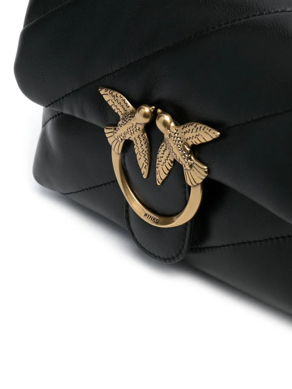 Pinko borsa Love Bag Puff Classic in pelle trapuntata nero oro 100038-A0F2 Z99Q PINKO