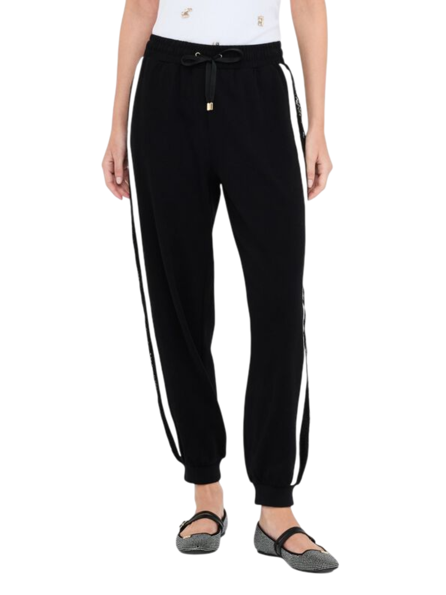 Liu Jo pantaloni joggers con pizzo nero TF5010J4523 03N66 LIU JO