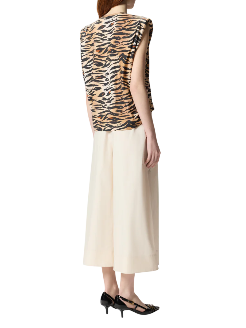 Pinko top Myranda con stampa animalier beige nero 106720-A37Z ZC8 PINKO