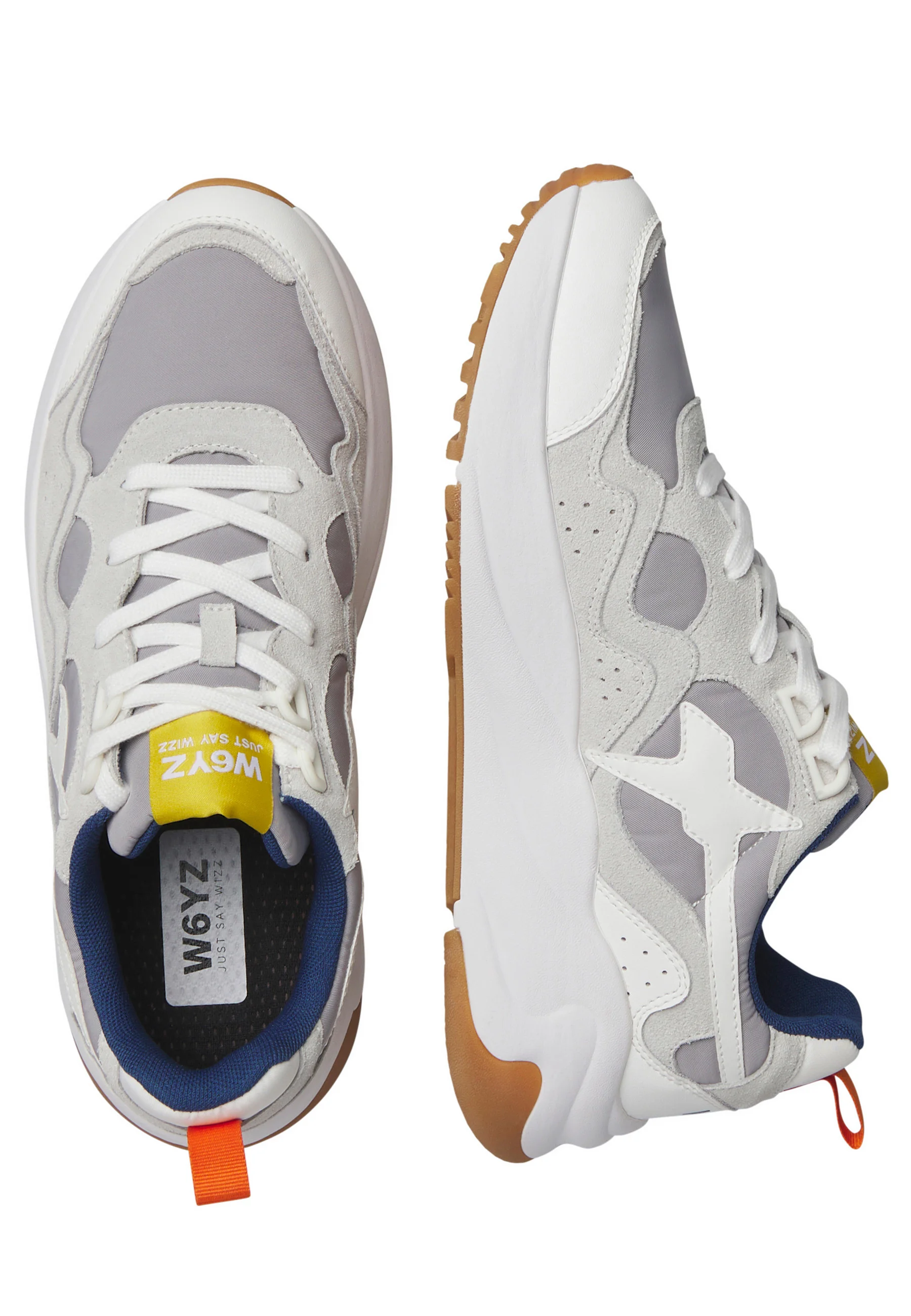 W6yz sneakers uomo Flik in suede e tessuto grigio 201945805 1N94 W6YZ