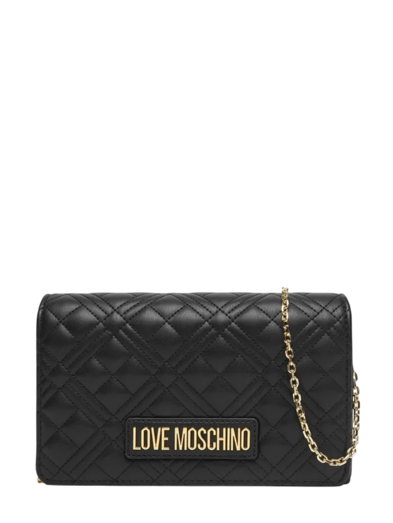 Love Moschino borsa a tracolla in ecopelle trapuntata nero oro JC4079PP0O-LA0 000 MOSCHINO LOVE