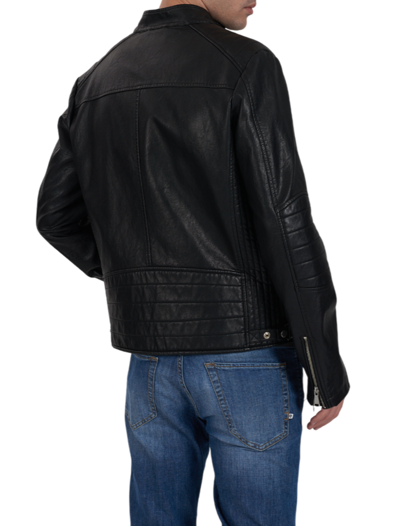 Yes Zee giubbino stile biker in ecopelle nero J531-GK00 0801 YES-ZEE