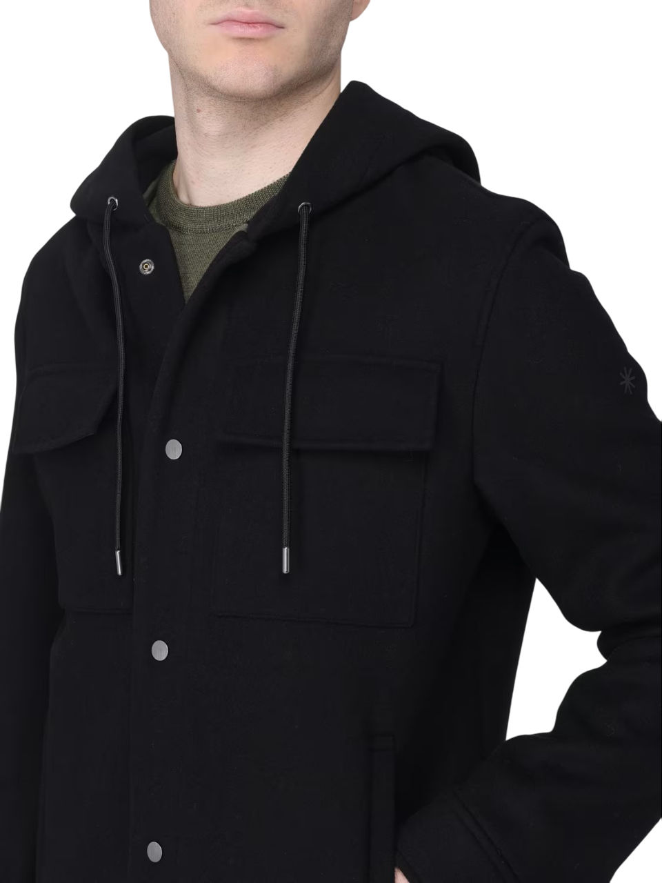 Manuel Ritz cappotto corto cargo con cappuccio nero 3932H8409FC-253738 99 MANUEL RITZ