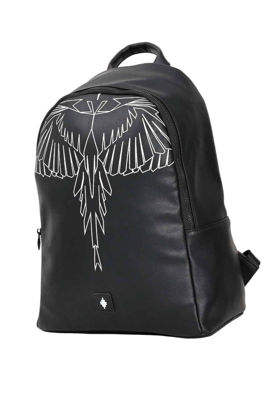 County of Milan zaino in ecopelle con stampa iconica nero COMAF250114 NERO-WHITE WINGS COUNTY OF MILAN