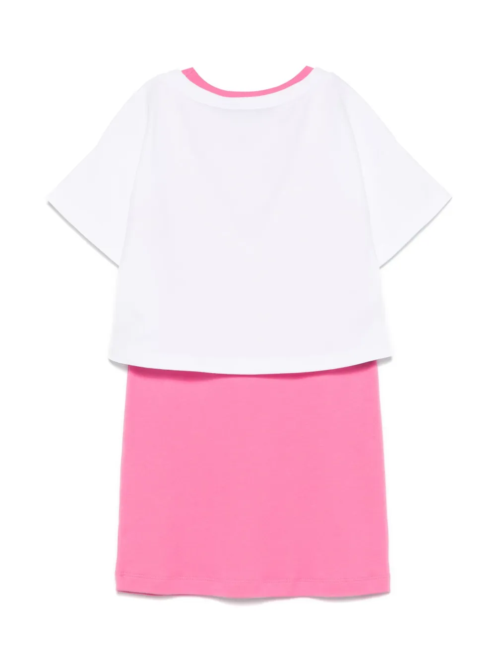 Moschino abito manica corta bianco rosa HDG01G-LAA42 83556 MOSCHINO