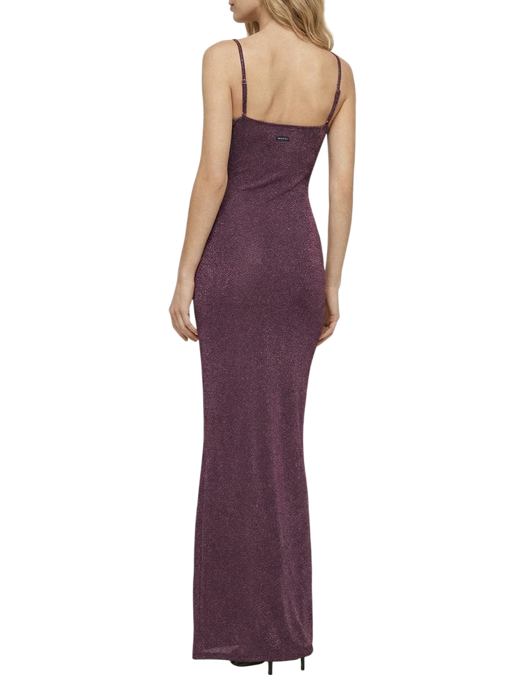 Me Fui abito lungo in tessuto stretch lurex borgogna MF26-SW0239 BD ME FUI