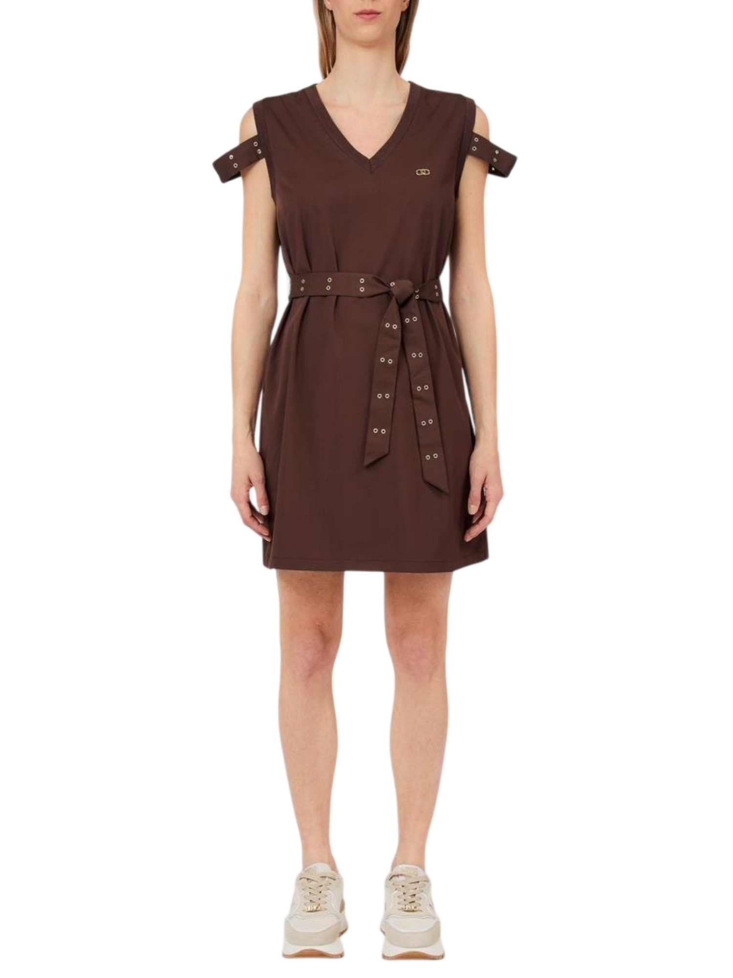 Liu Jo abito corto smanicato con cintina marrone TA6127TS922 91015 LIU JO