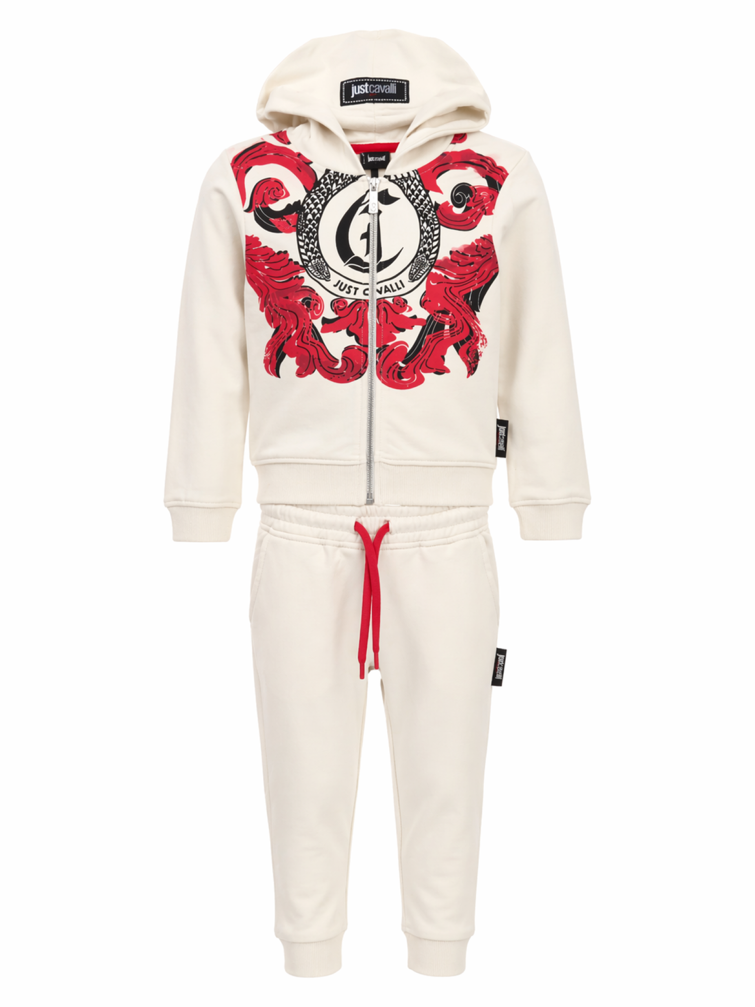 Just Cavalli completo felpa e pantaloni neonato Zoaga panna JIP26056CF WHITE CLOUD DANCER JUST CAVALLI