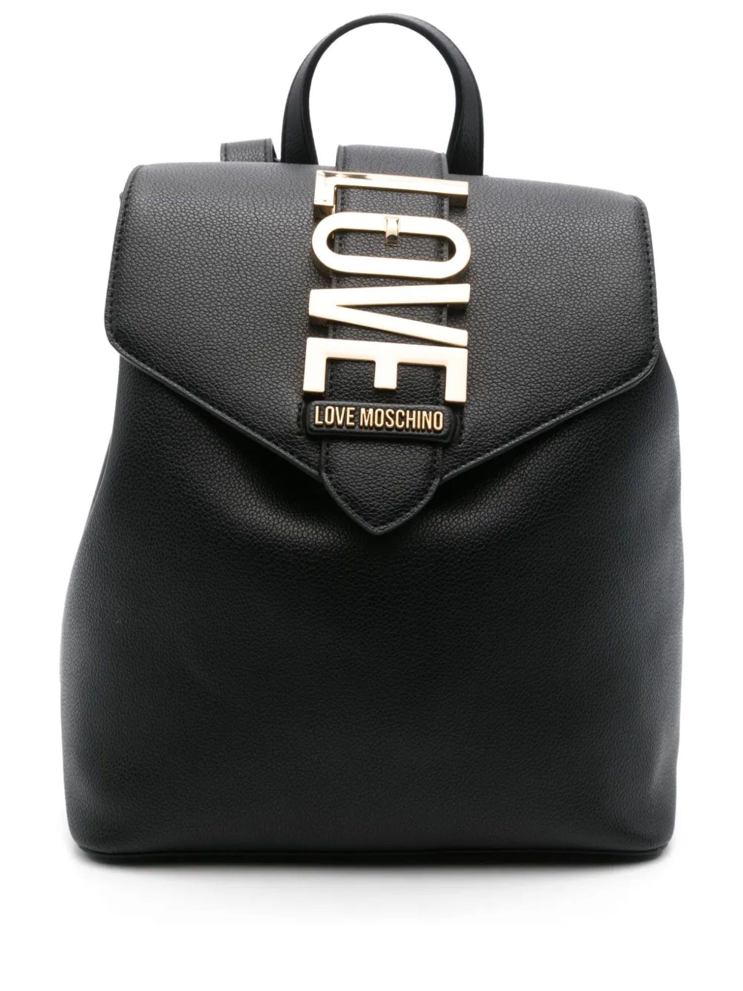 Love Moschino zaino in ecopelle martellata con placca logo nero JC4229PP0M-KC0 000 MOSCHINO LOVE
