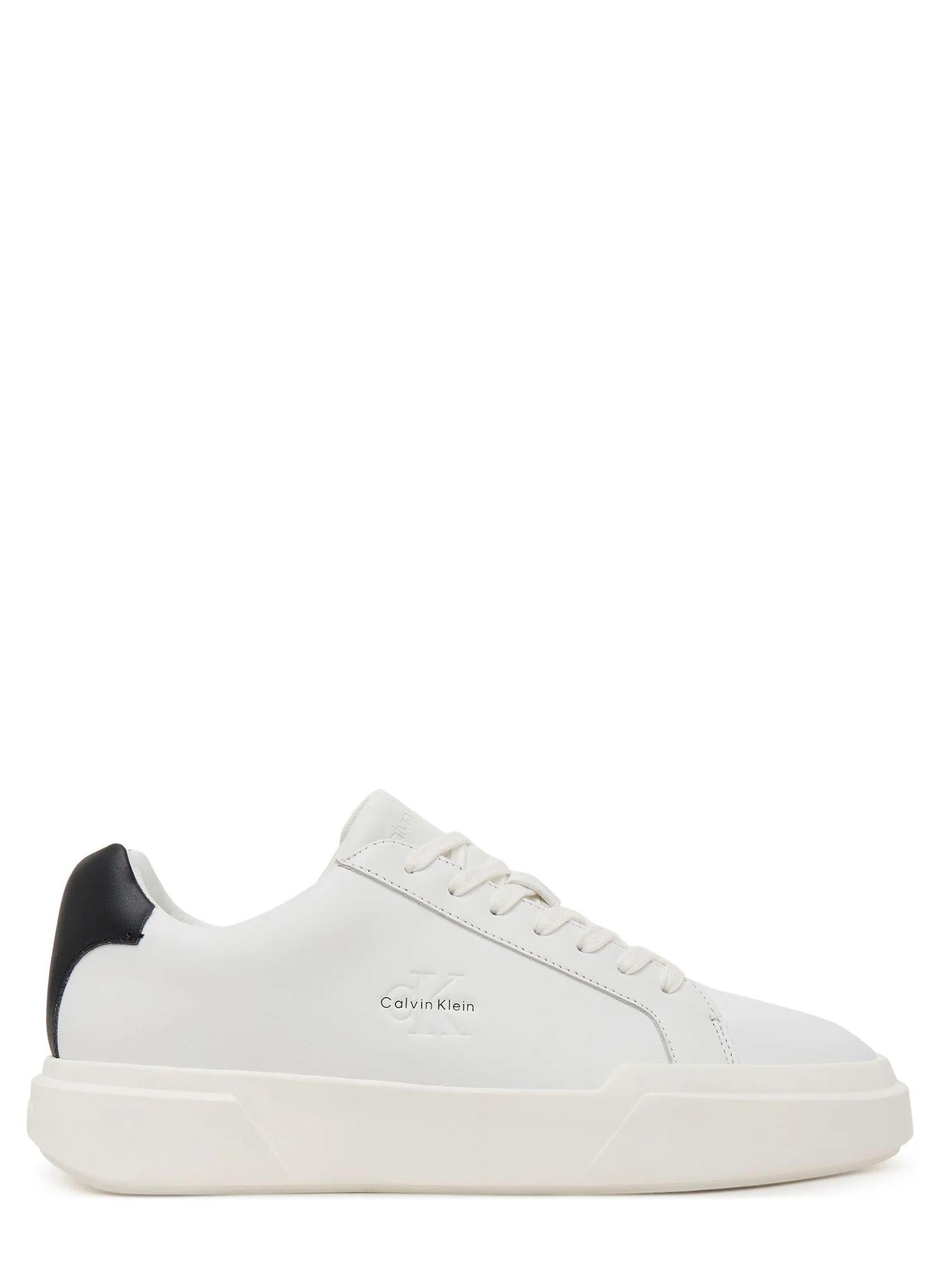 Calvin Klein sneakers uomo in pelle con logo bianco YM0YM01344 06X Calvin Klein Footwear