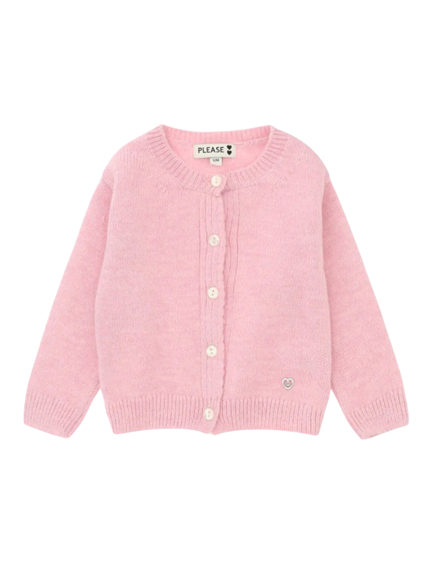 Please cardigan bambina misto lana rosa NB14230G77 1303 PLEASE KID