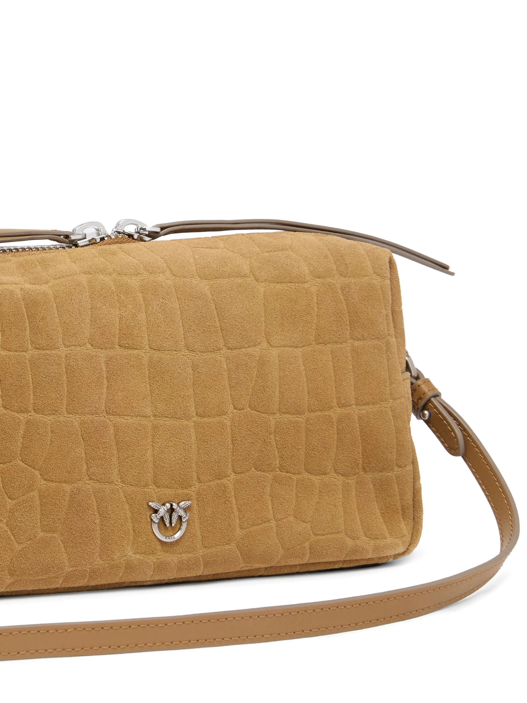 Pinko borsa bauletto Trittico in nabuk effetto coccodrillo beige 106761-A2YW L22O PINKO