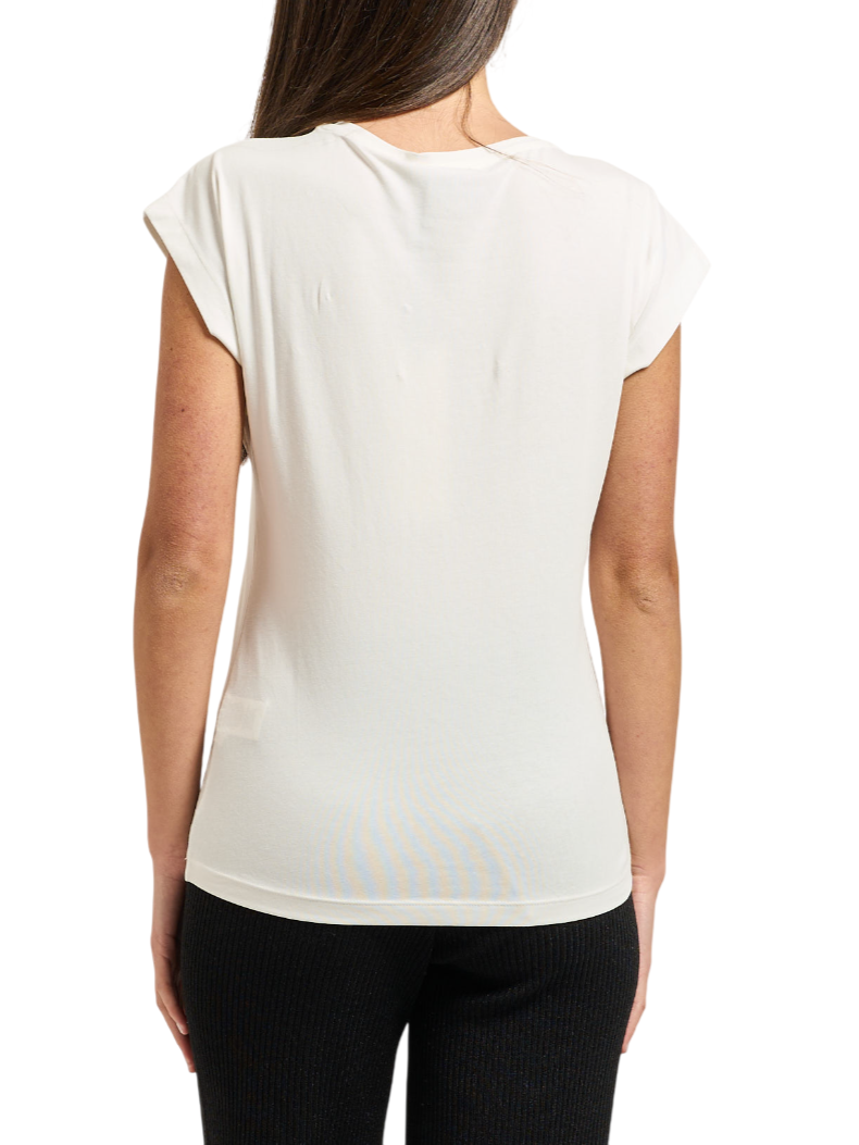 Yes Zee T-shirt manica corta con strass panna T275-S700 0107 YES-ZEE