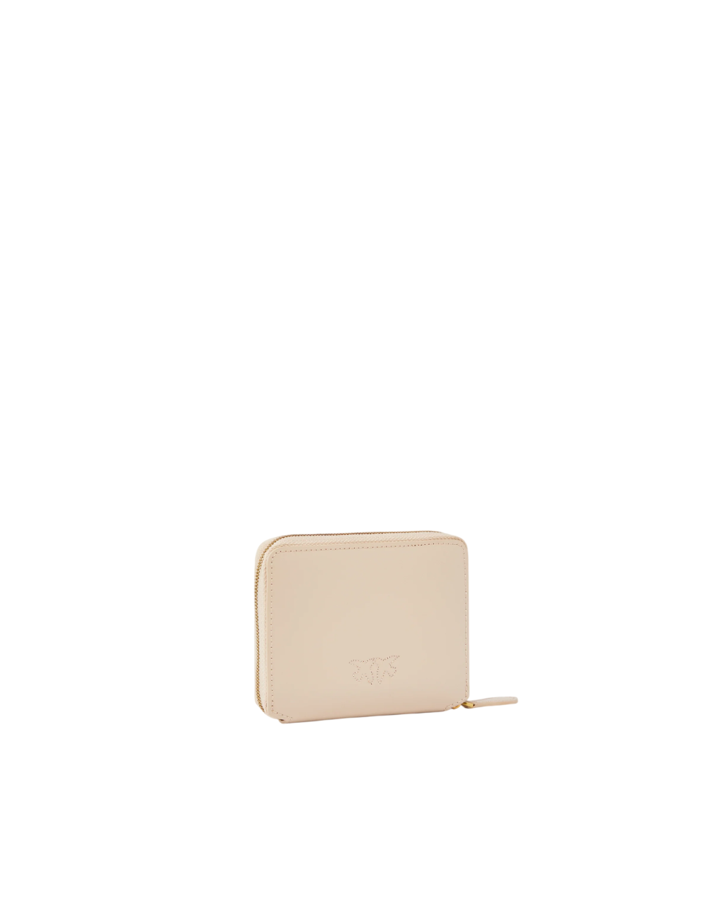 Pinko portafogli in pelle Taylor con zip beige oro 100249-A0F1 C50Q PINKO