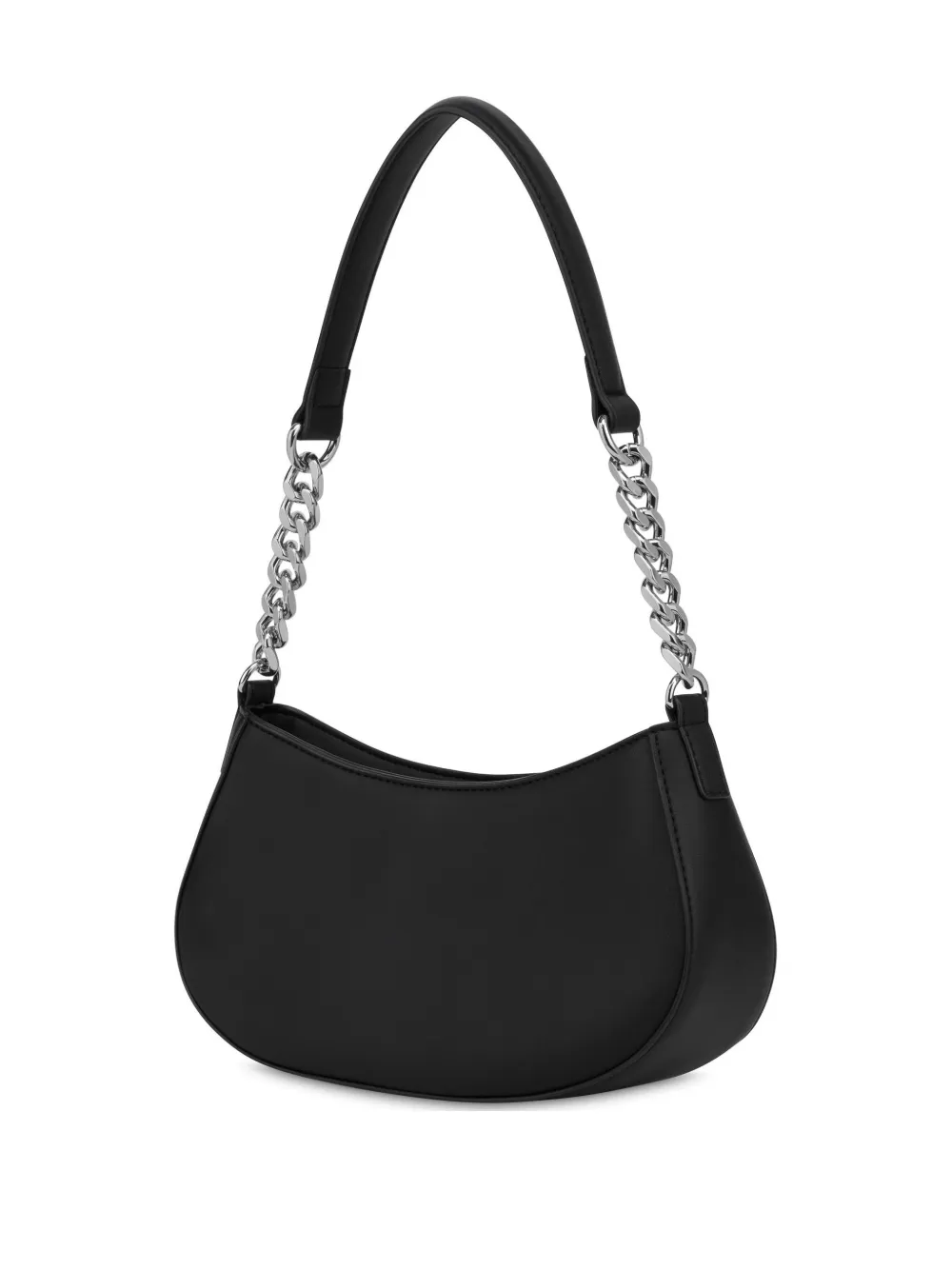 Love Moschino borsa a spalla in ecopelle con placca logo nero argento JC4256PP0M-KD0 00B MOSCHINO LOVE