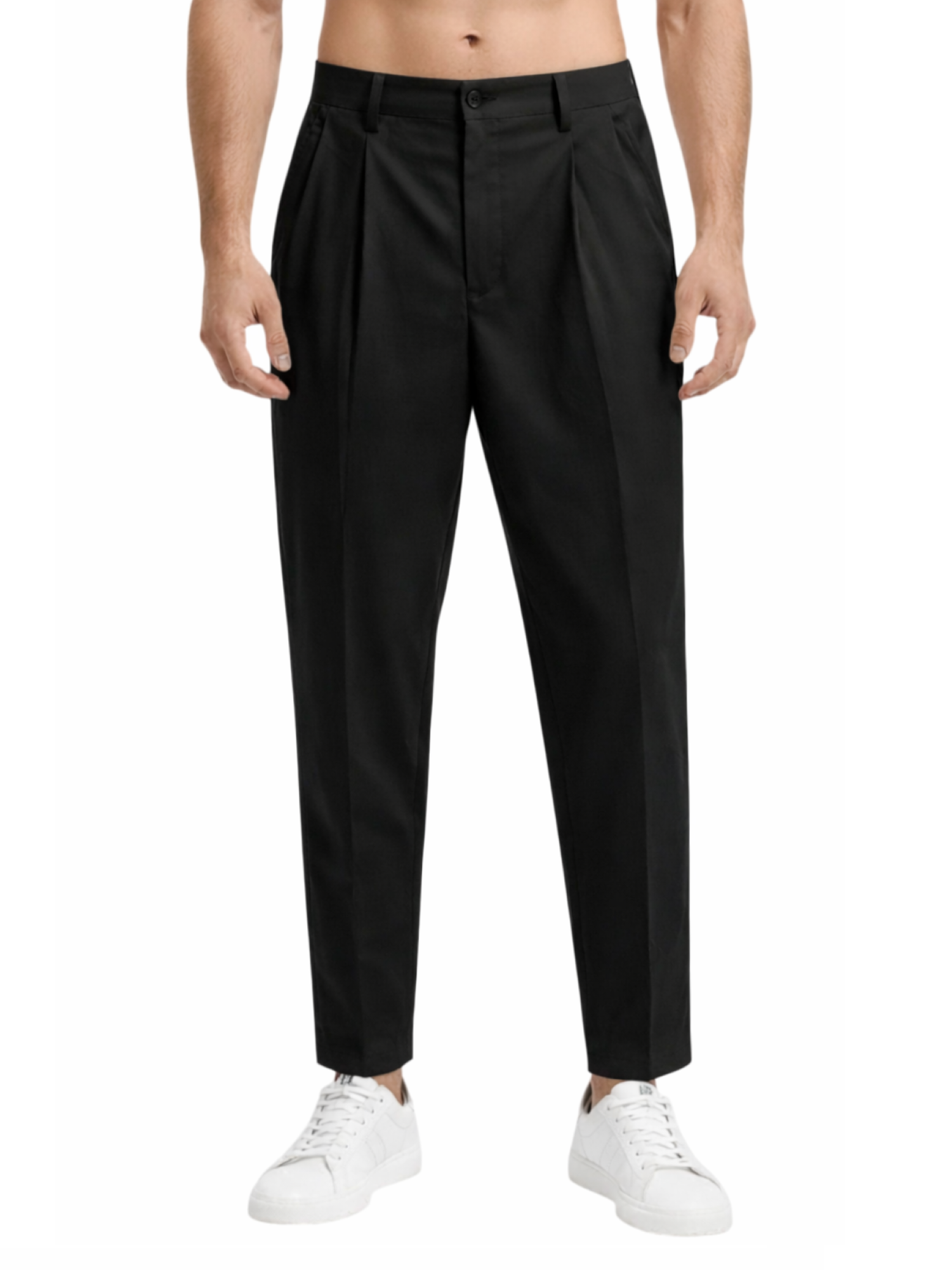John Richmond pantaloni uomo con pinces nero UMP26015PA BLACK John RICHMOND
