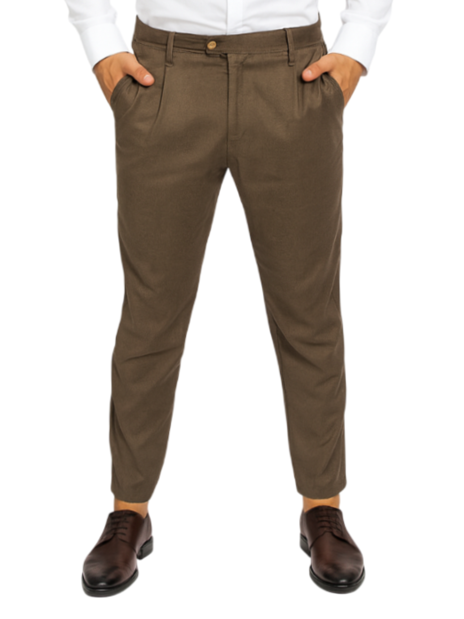 Alta Tensione pantaloni uomo con pinces tortora 2692K-GAS FANGO ALTA TENSIONE